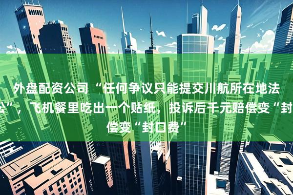外盘配资公司 “任何争议只能提交川航所在地法院诉讼”，飞机餐里吃出一个贴纸，投诉后千元赔偿变“封口费”